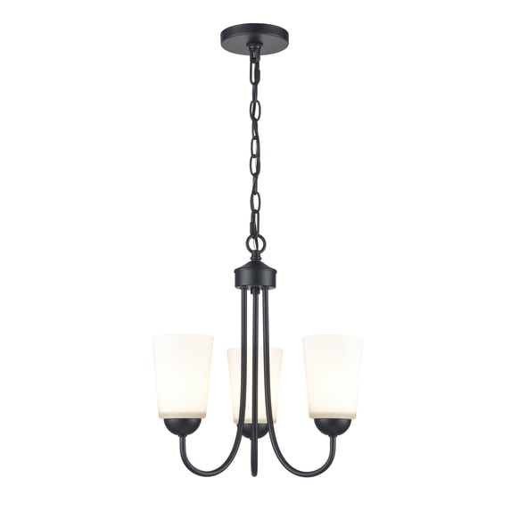9803-MB-Millennium Lighting-Ivey Lake - 3 Light Chandelier-15.5 Inches Tall and 15 Inches Wide-Matte Black Finish -Traditional Installation