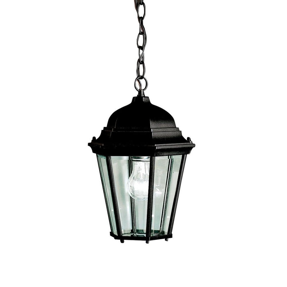 Kichler Kirkwood Outdoor Wall Light - Black, Clear Seeded Glass, 17 Inch Traditional Exterior Sconce