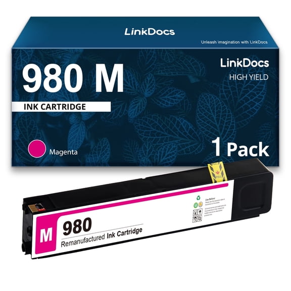 980XL Ink Cartridge Compatible for HP 980M D8J08A Ink Cartridge to use with OfficeJet Enterprise Color Flow MFP X585z MFP X585dn X585f OfficeJet Enterprise Color X555dn X555xh Printer Magenta,1Pack