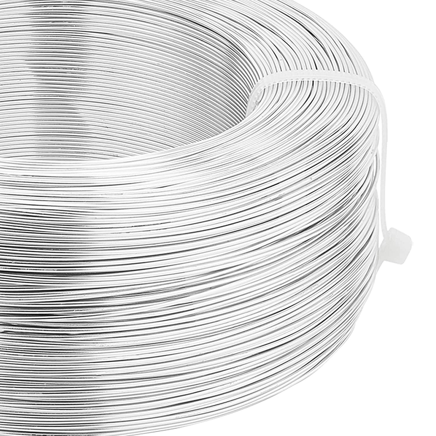 984 Feet 20 Gauge Silver Aluminum Wire Bendable Metal Sculpting Wire for Beading Jewelry Making Garden Supply
