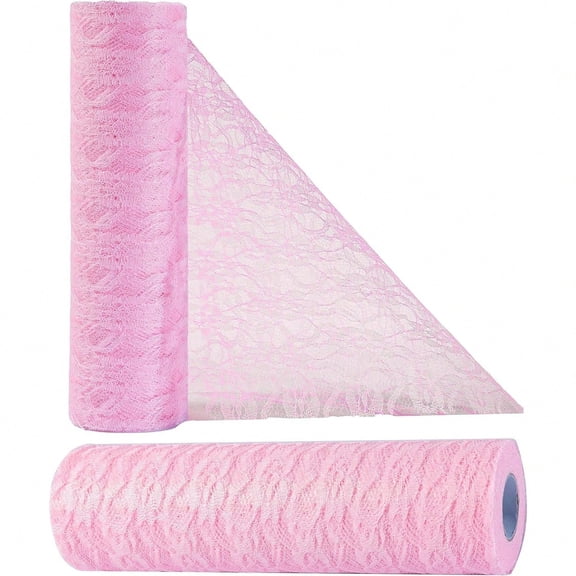 984 Inch (82 Ft) Retro Lace Table Runner Roll, Polyester Lace Ribbon for Wedding Bridal Shower Birthday Party, DIY Table Decor & Gift Wrapping