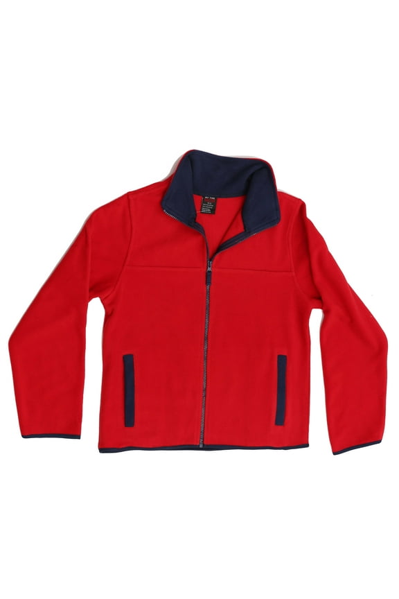 98500-RED-4-5 At The Buzzer Polar Fleece Boys Jacket - Buffalo Plaid (6-7, Red / Navy)