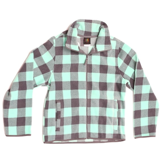98501-MNT-14/16 Just Love Polar Fleece Girls Jacket (Charcoal / Mint, 14-16)