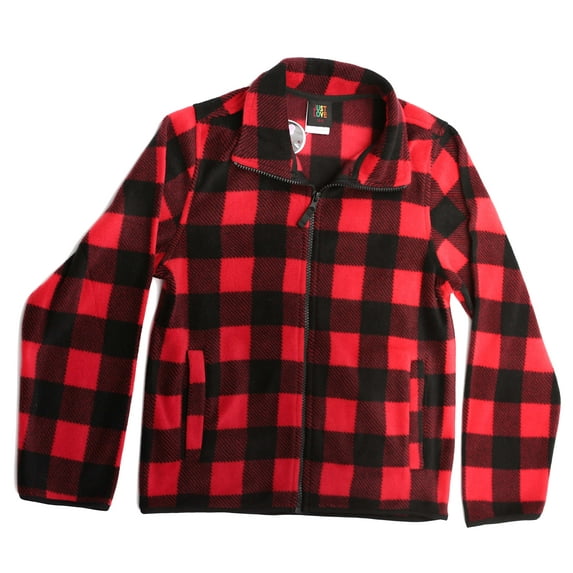 98501-MNT-4-5 Just Love Polar Fleece Girls Jacket (Black / Red, 14-16)