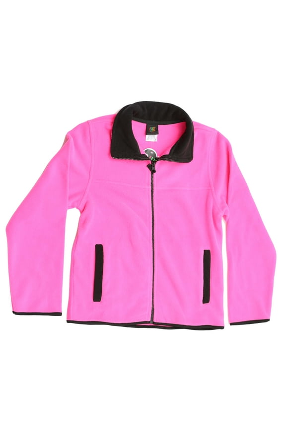 98503-TRQ-6-6X Just Love Solid Polar Fleece Girls Jacket (Fuchsia / Black, 5-Apr)