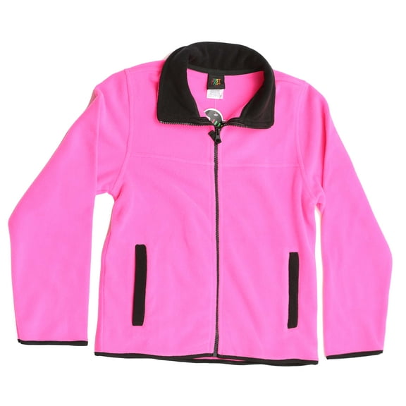 98503-TRQ-6-6X Just Love Solid Polar Fleece Girls Jacket (Fuchsia / Black, 5-Apr)