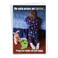thumbnail image 1 of NobleWorks Funny Easter Greeting Card w/ 5x7 Envelope (1 Card), for Men, Women, Pray on Easter 9863, 1 of 6