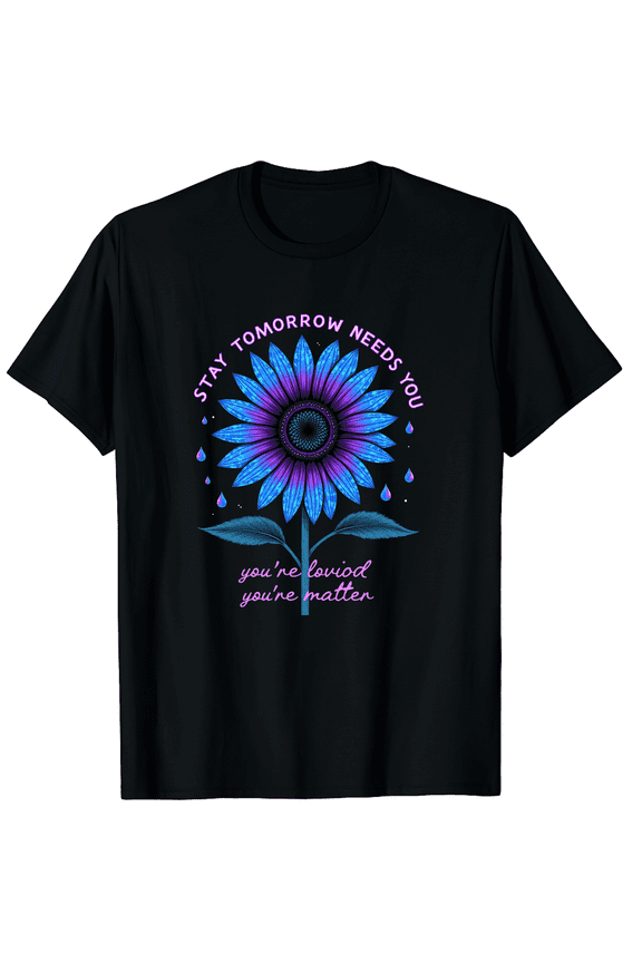 988 Suicide Prevention Stay Tomorrow Needs You Mental Health Graphic Black T-Shirt for Men and Women