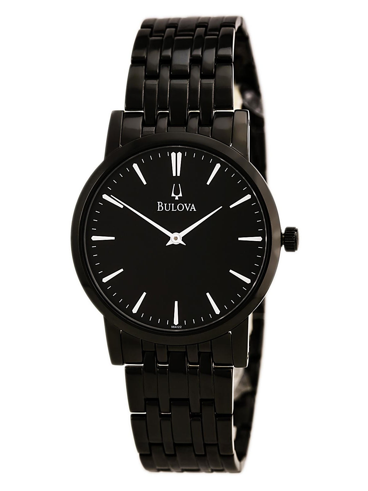 98A122 Men's Dress Black Ion Plated Stainless Steel Black