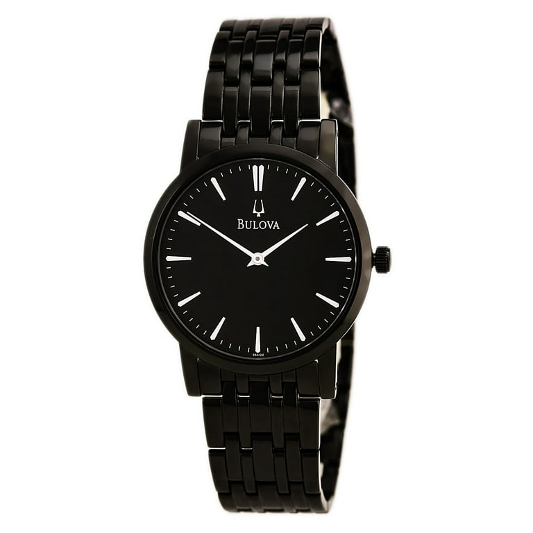 98A122 Men's Dress Black Ion Plated Stainless Steel Black