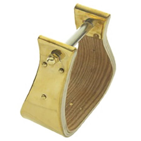 98AI 3 In Hilason Horse Saddle Stirrup Wide Wood Brass Bell