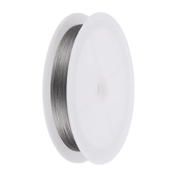 98FT (30m) 0.012inch (0.3mm) 7-Strand Bead String Wire, Stainless Steel Nylon Coated Bead Cord Stringing Wire for Jewelry Bracelet Beading Making, Silver