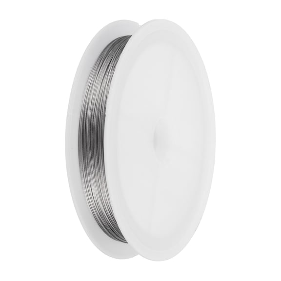 98FT (30m) 0.015inch (0.38mm) 7-Strand Bead String Wire, Stainless Steel Nylon Coated Bead Cord Stringing Wire for Jewelry Bracelet Beading Making, Silver