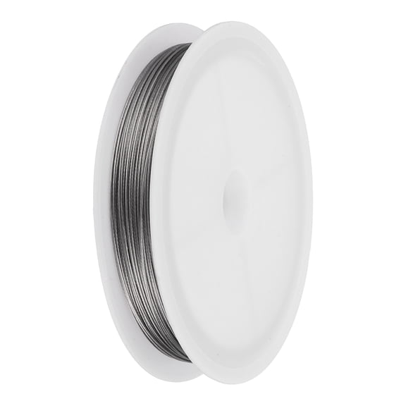98FT (30m) 0.02inch (0.5mm) 7-Strand Bead String Wire, Stainless Steel Nylon Coated Bead Cord Stringing Wire for Jewelry Bracelet Beading Making, Silver