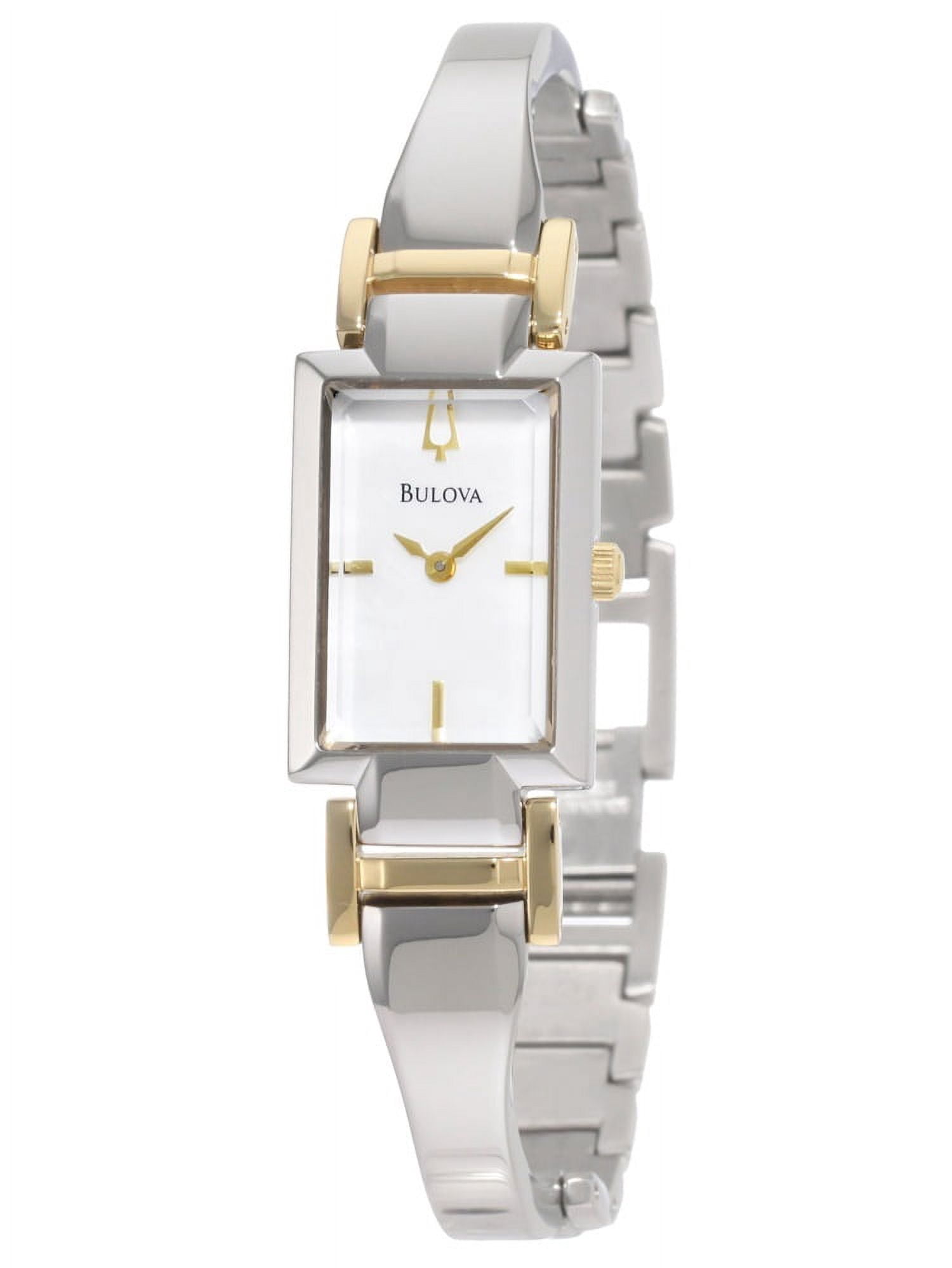 Bulova Mother of Pearl Dial Two Tone Stainless Steel Bangle Ladies Watch 98L149 Bulova Women main image 4