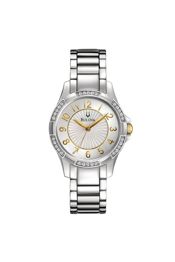 98L175 Women's Crystal Silver & MOP Dial Quartz Watch