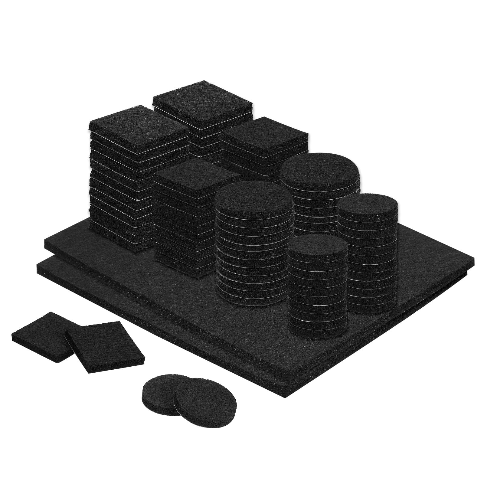 98Pcs Felt Furniture Pads, Pure Wool Felt Furniture Feet Wood Floor Protectors Self Adhesive for Protecting Hardwood Floors, Table Legs and Chair Legs, Black