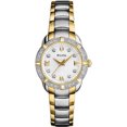 thumbnail image 1 of 98R170 Women's Silver Dial Two Tone Gold Plated Steel Bracelet Diamond Watch, 1 of 2