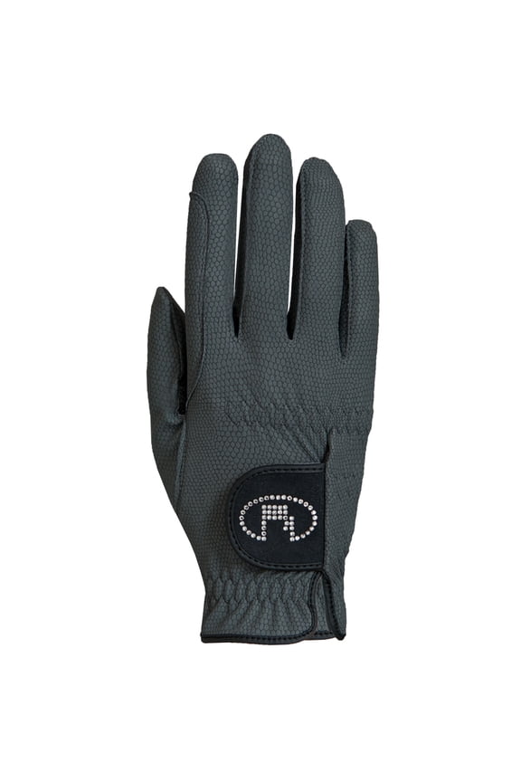 98TO Size 7.5 Roeckl Lisboa horse Riding Glove Womens Anthracite