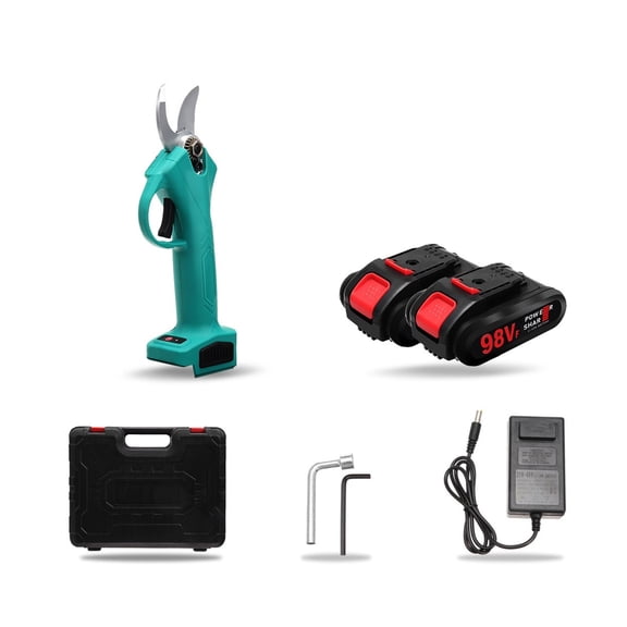 98Vf Electric Cordless Pruner Pruning Shear With 2PC 9700mAh Lithium-ion Battery Efficient Fruit Tree Bonsai Pruning Cutter Tool ,Easy to Operate