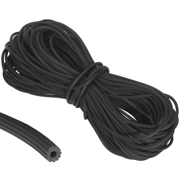 98ft Black Screen Spline Screen Door Replacement Spline Window 0.13 Inch Retainer Repair Cord PVC Plastic Round Seal Strip
