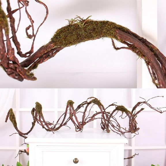 98in Bendable Wall Hanging Artificial Cherry Blossom Tree Vines Fake Reptile Plants Branches Twigs Trunk Garland for 3D Outdoor Bedroom Garden Home Background Halloween X'mas Decoration