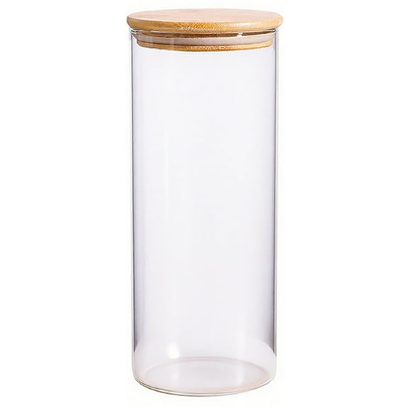 98oz Food Storage Jars with Airtight Bamboo Lid - Clear Kitchen Canisters for Pantry Organization, Coffee, Flour, Sugar, Candy Storage, and Dry Food Container Solutions