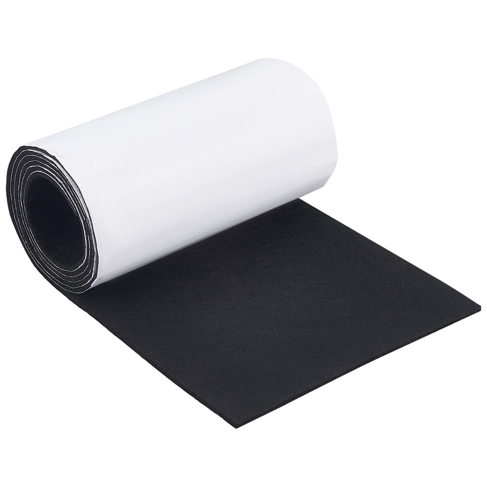 98x11.8 Inch Self-Adhesive Felt Carpet Black Felt Furniture Pads 5mm Thick Felt Pads with Adhesive Backing for Protecting Wall Hardwood Floors DIY Crafts Sewing for DIY