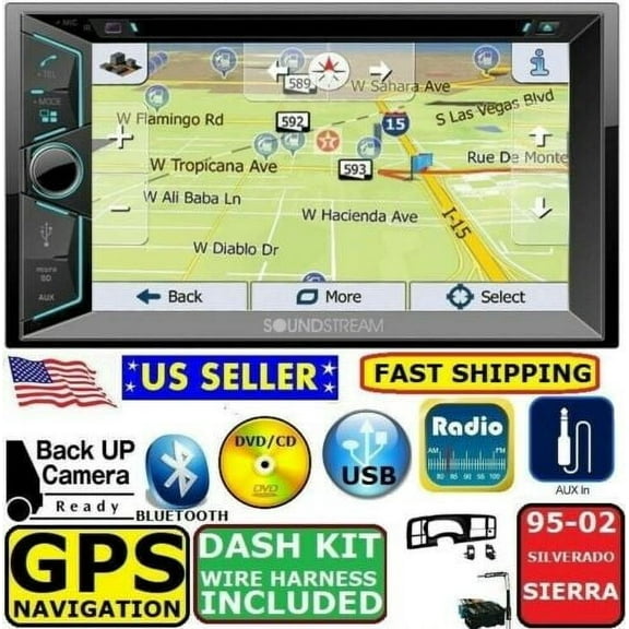 99 00 01 02 SILVERADO SIERRA NAVIGATION BLUETOOTH CD/DVD USB CAR STEREO RADIO