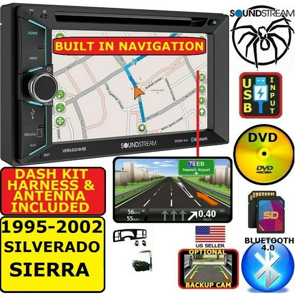 99 00 01 02 SILVERADO SIERRA NAVIGATION BLUETOOTH USB AUX CAR STEREO RADIO