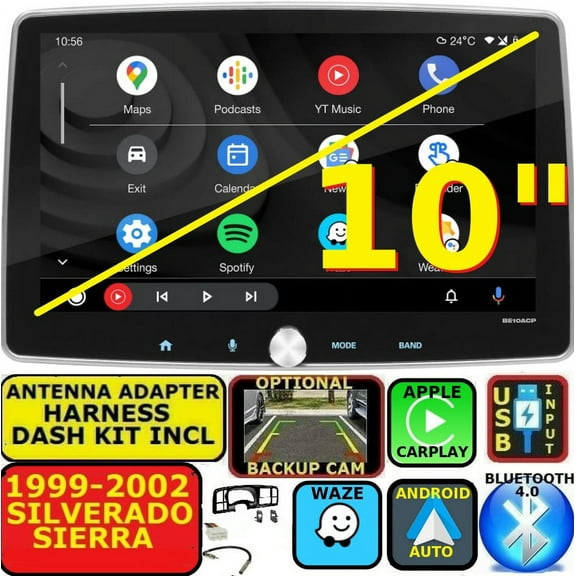 99-02 SILVERADO SIERRA GPS NAVIGATION APPLE CARPLAY ANDROID AUTO BLUETOOTH USB AUX CAR RADIO STEREO