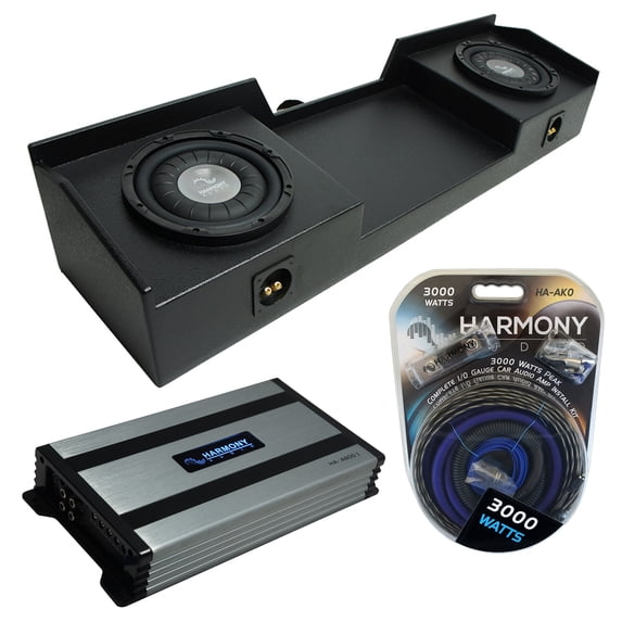 99-06 Chevy Silverado Ext Truck Harmony F104 Dual 10" Rhino Sub Box & HA-A800.1