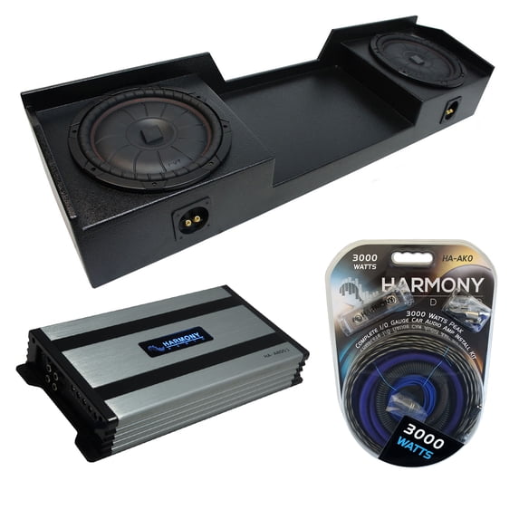 99-06 GMC Sierra Ext Truck Kicker CompVT CVT10 Dual 10" Rhino Sub Box HA-A800.1