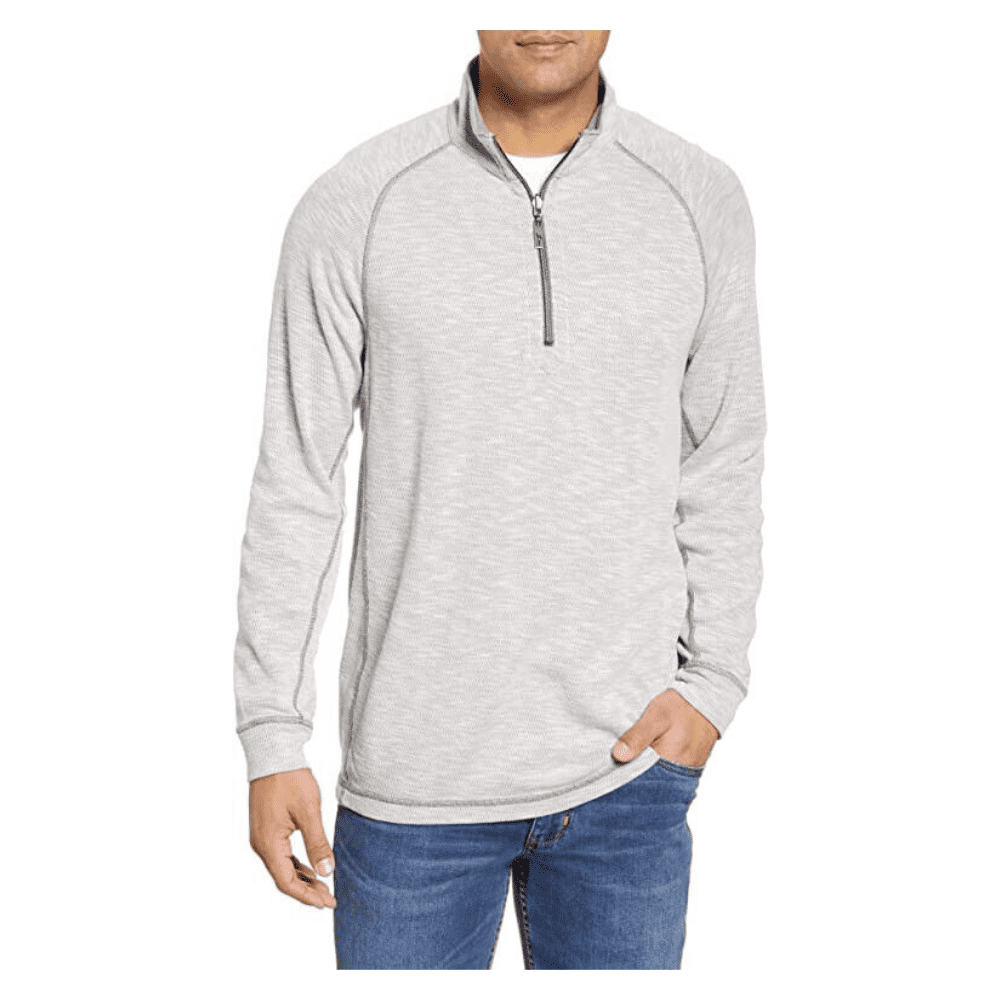 $99.50 Tommy Bahama Men's Barrier Beach Reversible Half-Zip Sweatshirt,Coal,  M - Walmart.com