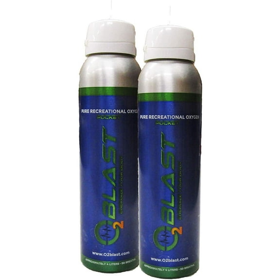 99.7% Pure Oxygen Supplement, Quick Recovery for Exercise, Motion Sickness, Altitude Sickness, Mental Clarity, and Focus. Sanitary flip top Cap (Pack of 2)