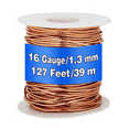 99.9 Dead Soft Copper Wire, 16 Gauge/ 1.3mm Diameter, 127 Feet/ 39 M