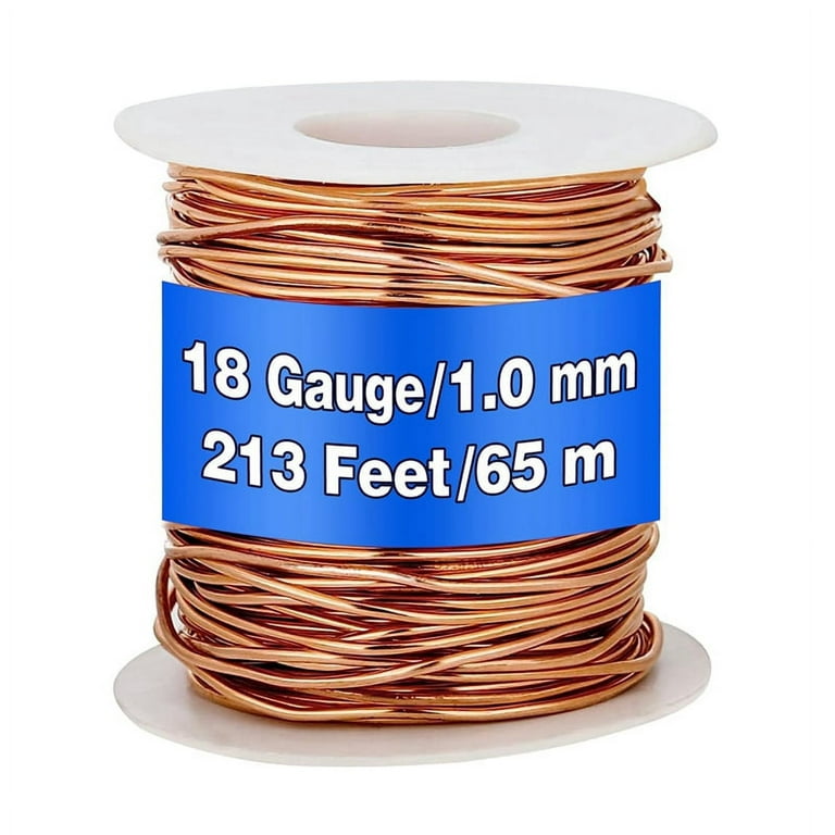 99.9% Dead Soft Copper Wire, 18 Gauge/ 1 mm Diameter, 213 Feet/ 65 M, 1  Pound Spool Pure Copper Wire