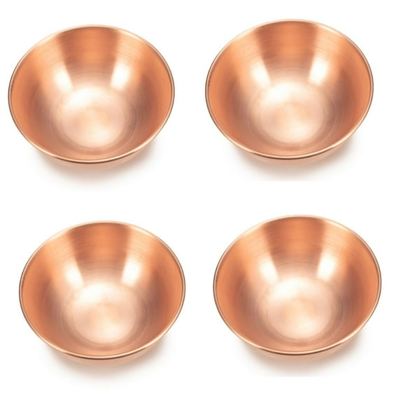 99.9% Pure Copper Bowl Set, Set of 4, Solid Copper Bowl, Diameter-5.5'', Depth-2.36''