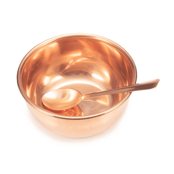 Wollet 99.9% Pure Copper Flatware Set of 2, Small Copper Bowl & Copper Spoon