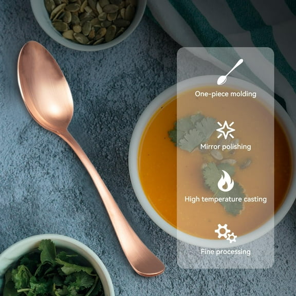 99.9% Pure Copper Spoon Blank Design, Copper Dinner Spoon, Soup Spoon, Copper Tableware (Length7.28 inches, width1.5inches)