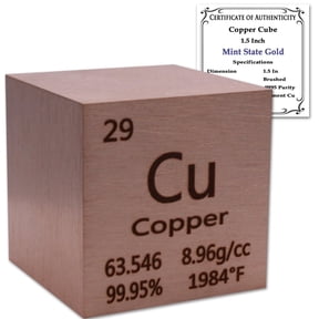 99.99% Pure 1.5" Inch Copper Cube - Element Design w/CoA by Mint State Gold