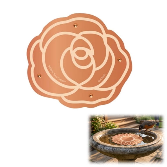 99.99% Pure Copper Bird Bath Disk, 4" Water Purification Disc, All-Season Safe for Birdbaths, Pet Bowls, Outdoor Ponds(1PC)