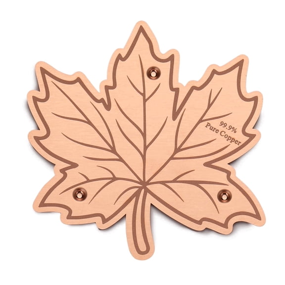 99.99% Pure Copper Bird Bath Purification Disk, Maple Leaf Design, 0.6mm Thick, Triple-Point Support Water Cleaner for All-Season Outdoor Birdbath and Bowl (1pcs,Maple Leaf)