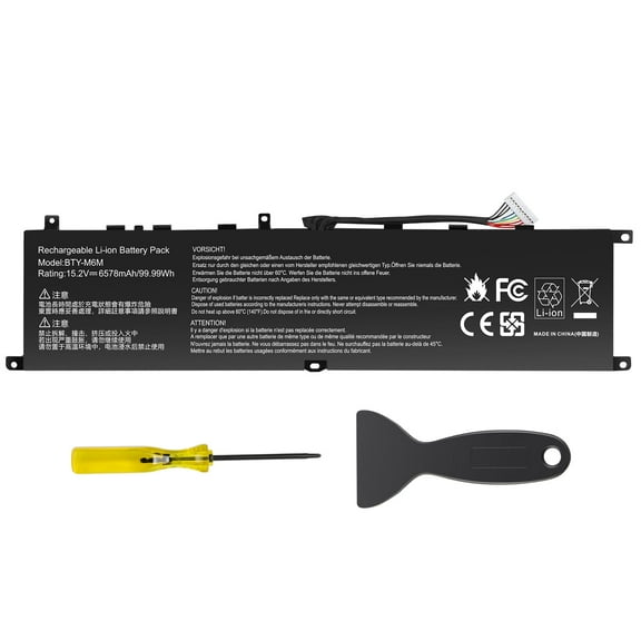 99.99Wh BTY-M6M Laptop Battery Compatible with MSI GS66 Stealth 10SE 10SF 11UE 11UH GE66 Raider 10UG 11UG GE76 Raider 11UE 11UG GE76 Dragon Tiamat 11UH WS66 10TM 11UMT 11UKT Creator 15 A11UE
