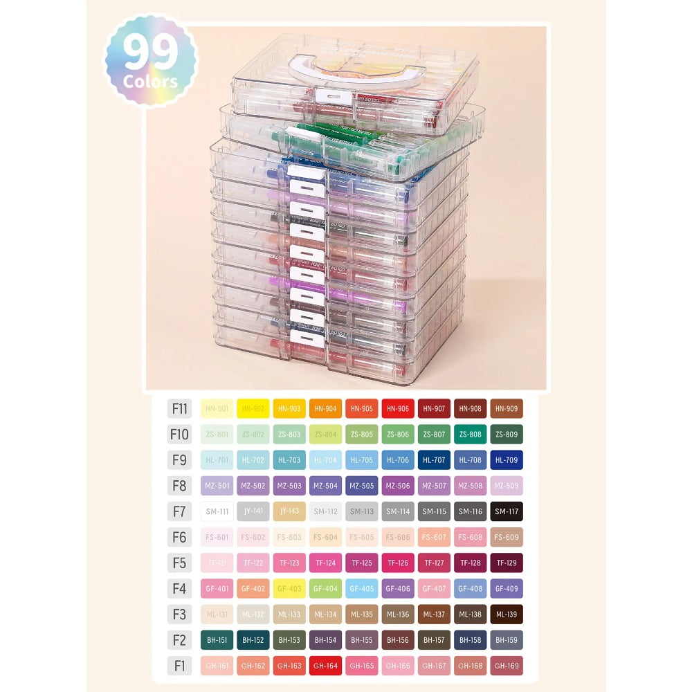 99 Colors Neutral Pen Multi-Color Handbook Pen Color Gel Pen Writing Painting Drawing Marker Stationery