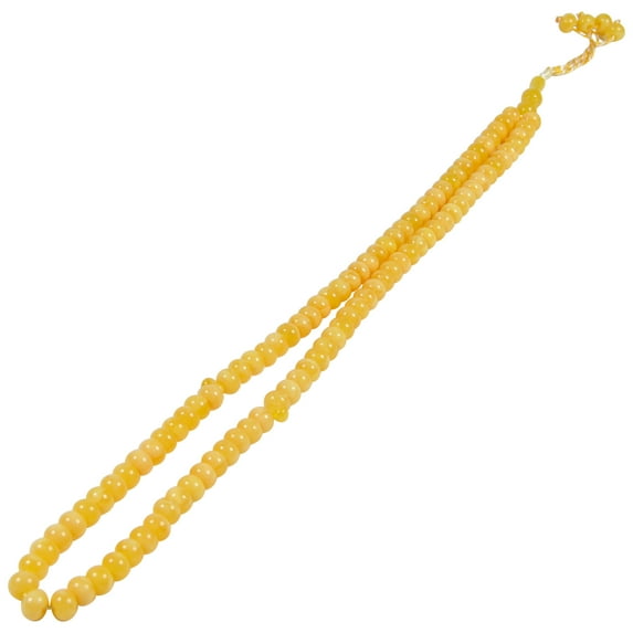 99 Count Large Plain Yellow Plastic Rosary Prayer Dikr Beads with Sections