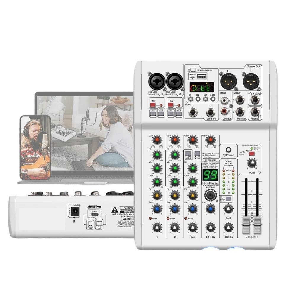 99 DSP 24bit 192k DJ Console Mixer USB/PC Record,Studio Console,for Recording Studio,Mobile Live