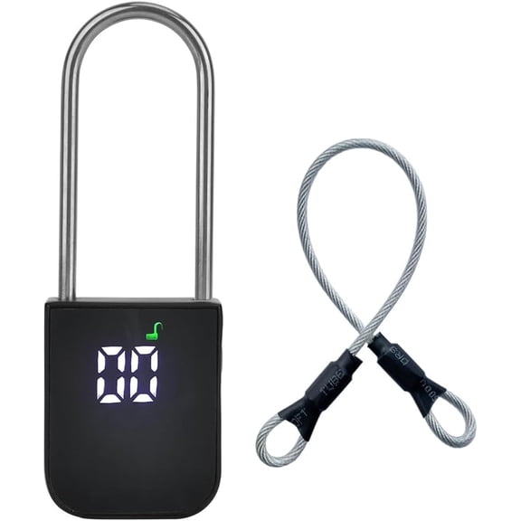 99 Days Timer Padlock,Max Timing Over 3 Month with LCD Display,USB Rechargeable Timed Padlock, Add 10inch Steel Cable (Black)