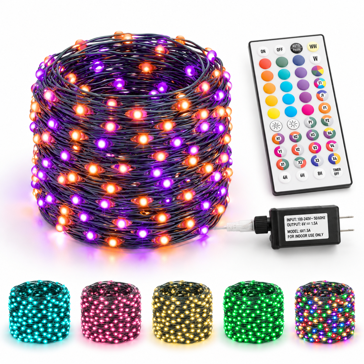 99 Ft 300 Led Color Changing Fairy Lights Plug In With Remote - Walmart.com