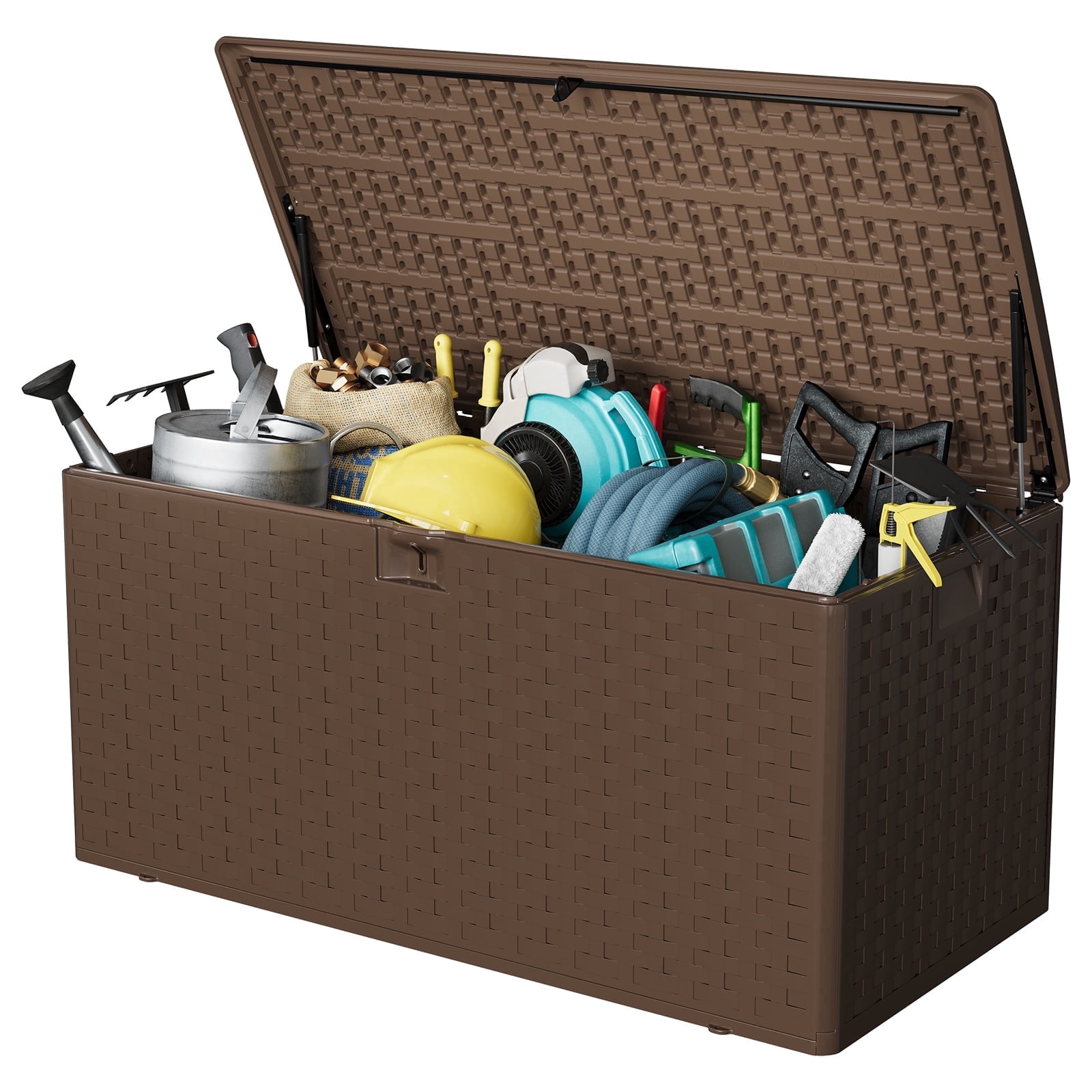 Suncast, Resin Deck Box, DBW9200, 99-Gallon Capacity, Mocha Brown